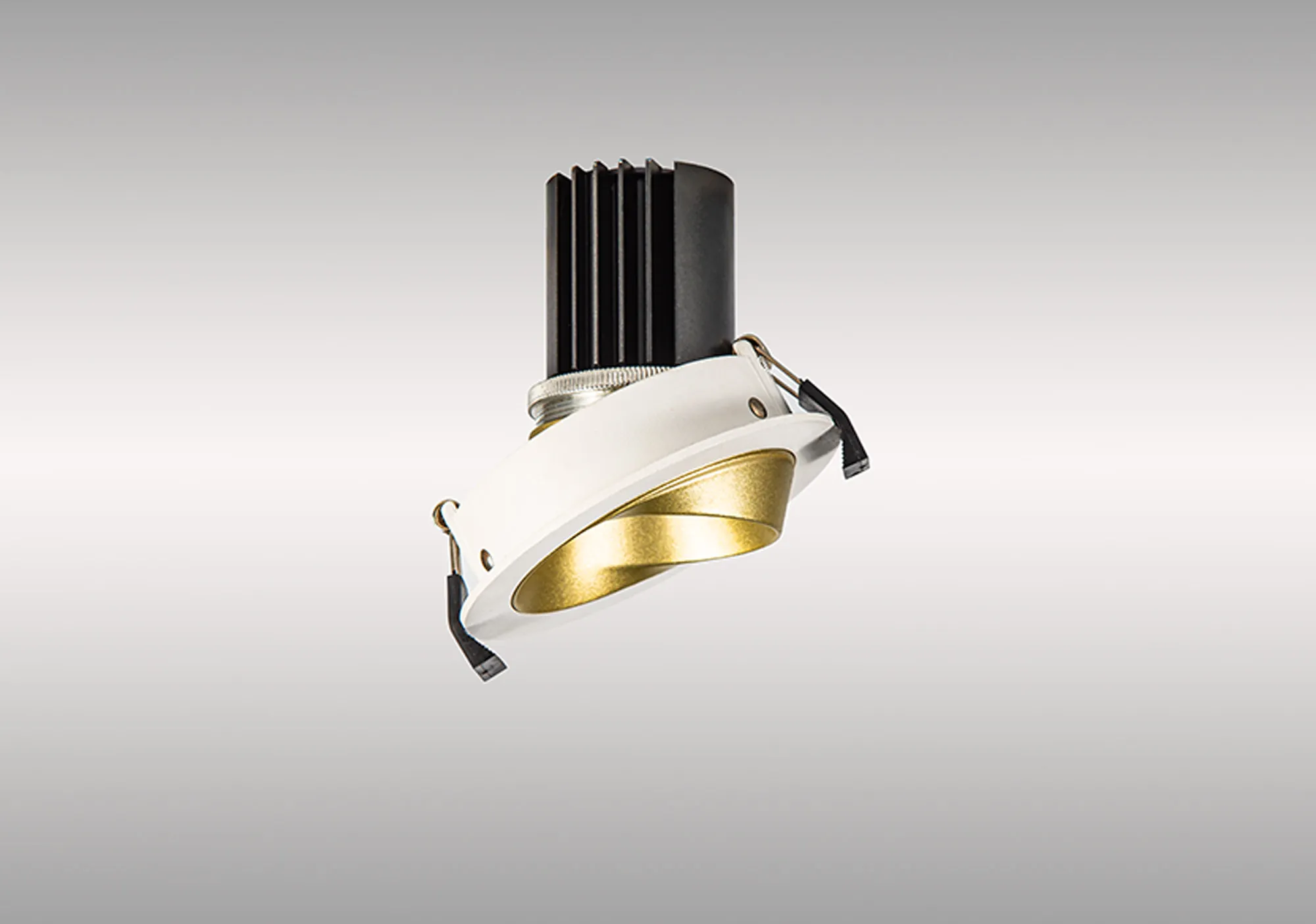 Bonia 12 Tridonic Powered 12W 3000K 1200lm 24° CRI>90 LED Engine White/Gold Fixed Recessed Spotlight, IP20 DM202442  Dlux Bonia 12